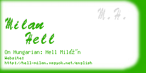 milan hell business card